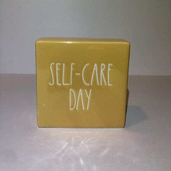 Rae Dunn GIRL BOSS Ceramic Mug & Double Sided SELF CARE DAY Decor Paperweight - Picture 2 of 6